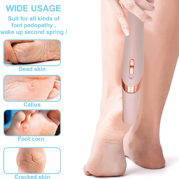 Smooth Pedicure Wand, Smooth Pedicure Wand for Feet, USB Rechargeable 2-Speed Adjustment To, Professional Hard Skin Remover Foot Care Tools for